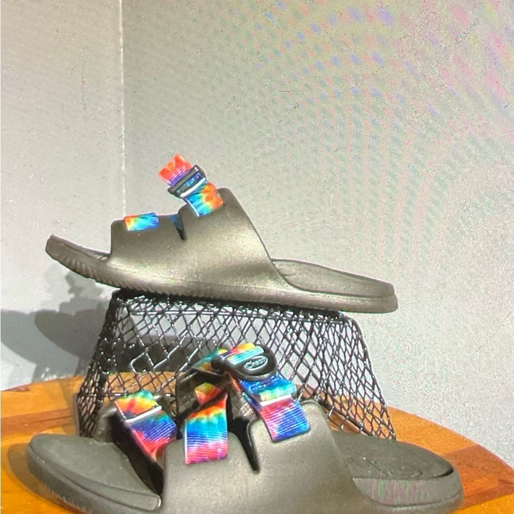Chaco chillo slide on sandals tye die straps